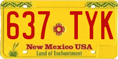 NM license plate 637TYK