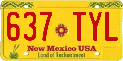 NM license plate 637TYL