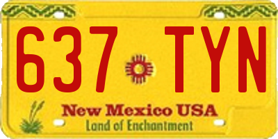 NM license plate 637TYN