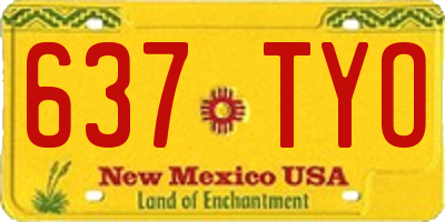 NM license plate 637TYO