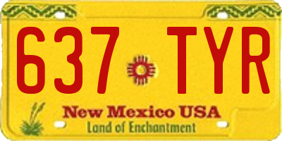 NM license plate 637TYR