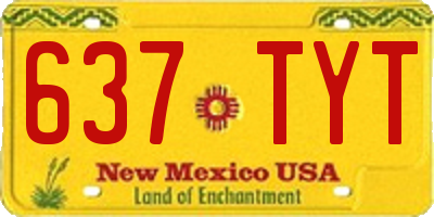 NM license plate 637TYT