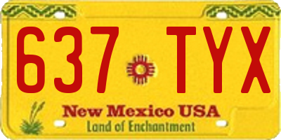 NM license plate 637TYX