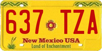 NM license plate 637TZA