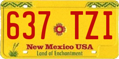 NM license plate 637TZI