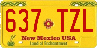 NM license plate 637TZL