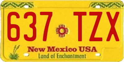 NM license plate 637TZX