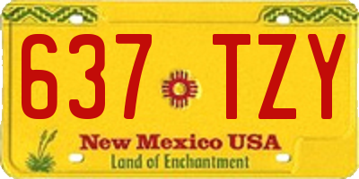 NM license plate 637TZY