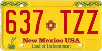 NM license plate 637TZZ