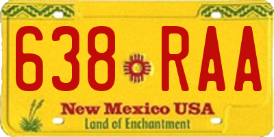 NM license plate 638RAA