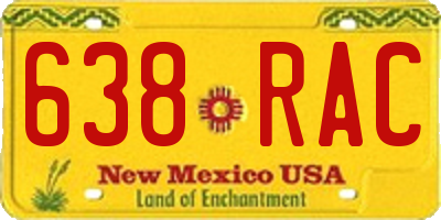 NM license plate 638RAC