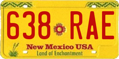 NM license plate 638RAE