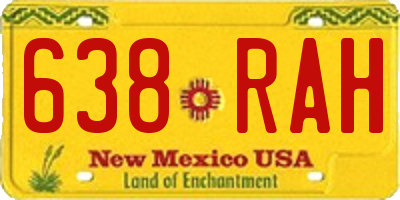 NM license plate 638RAH