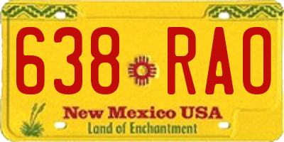 NM license plate 638RAO