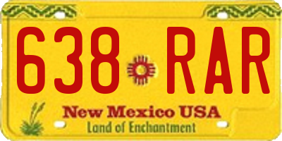 NM license plate 638RAR