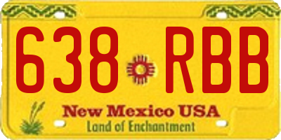 NM license plate 638RBB