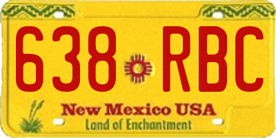 NM license plate 638RBC