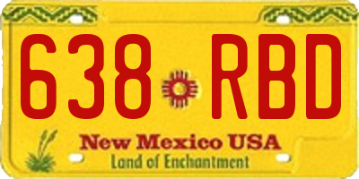NM license plate 638RBD