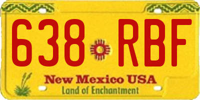 NM license plate 638RBF