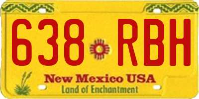 NM license plate 638RBH