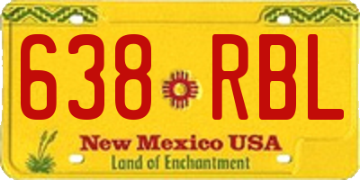 NM license plate 638RBL