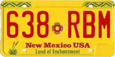 NM license plate 638RBM
