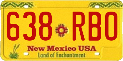 NM license plate 638RBO