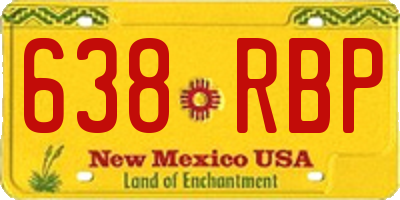 NM license plate 638RBP