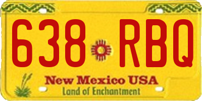 NM license plate 638RBQ