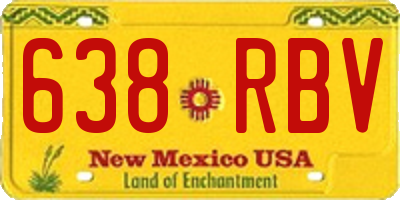 NM license plate 638RBV