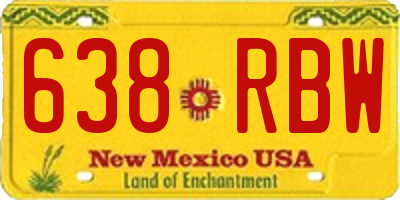 NM license plate 638RBW