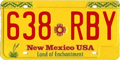 NM license plate 638RBY