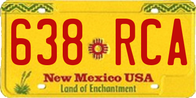 NM license plate 638RCA