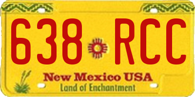 NM license plate 638RCC