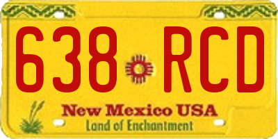 NM license plate 638RCD
