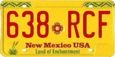 NM license plate 638RCF
