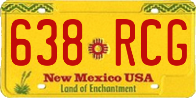 NM license plate 638RCG