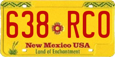NM license plate 638RCO
