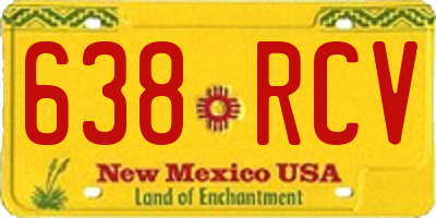 NM license plate 638RCV