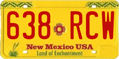 NM license plate 638RCW
