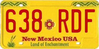 NM license plate 638RDF