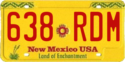 NM license plate 638RDM