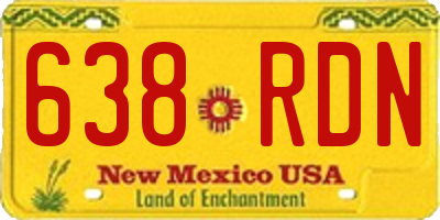 NM license plate 638RDN
