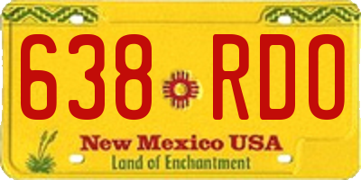 NM license plate 638RDO