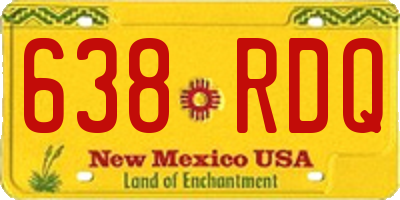 NM license plate 638RDQ