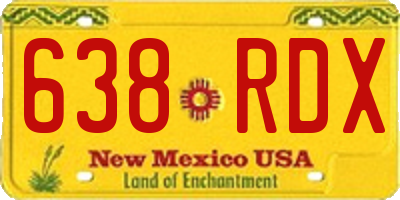 NM license plate 638RDX