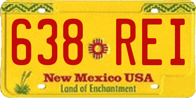 NM license plate 638REI