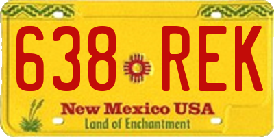 NM license plate 638REK