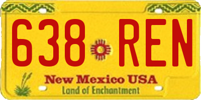 NM license plate 638REN