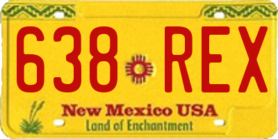 NM license plate 638REX